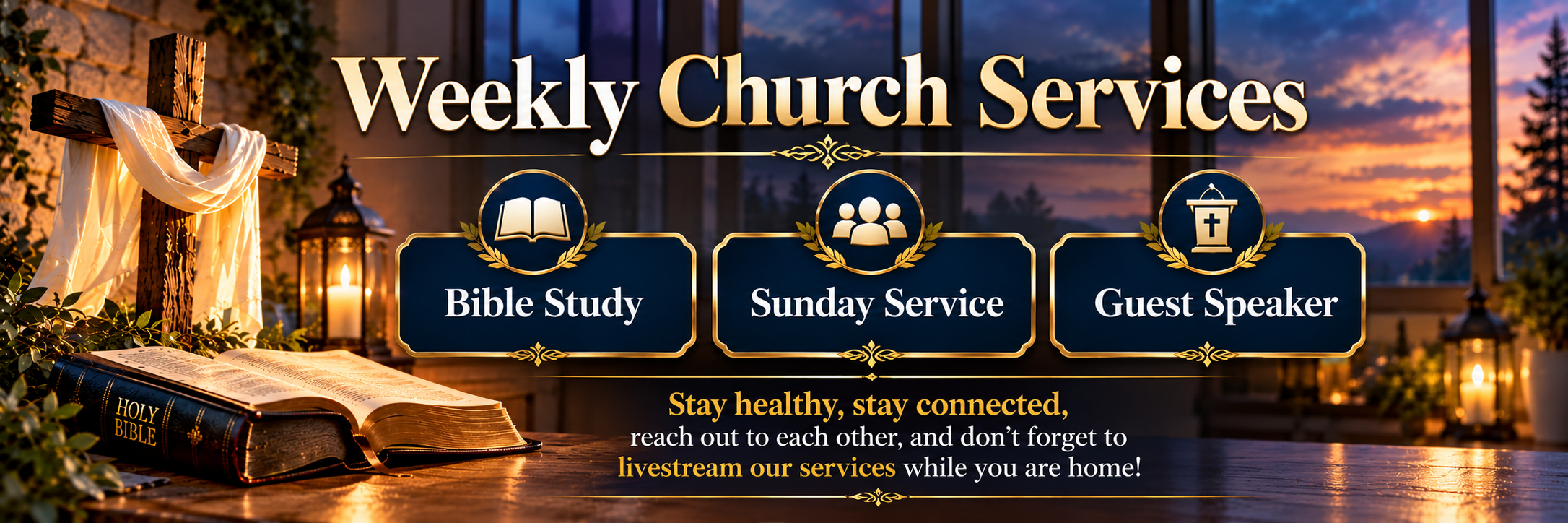 Weekly Church Services Banner
